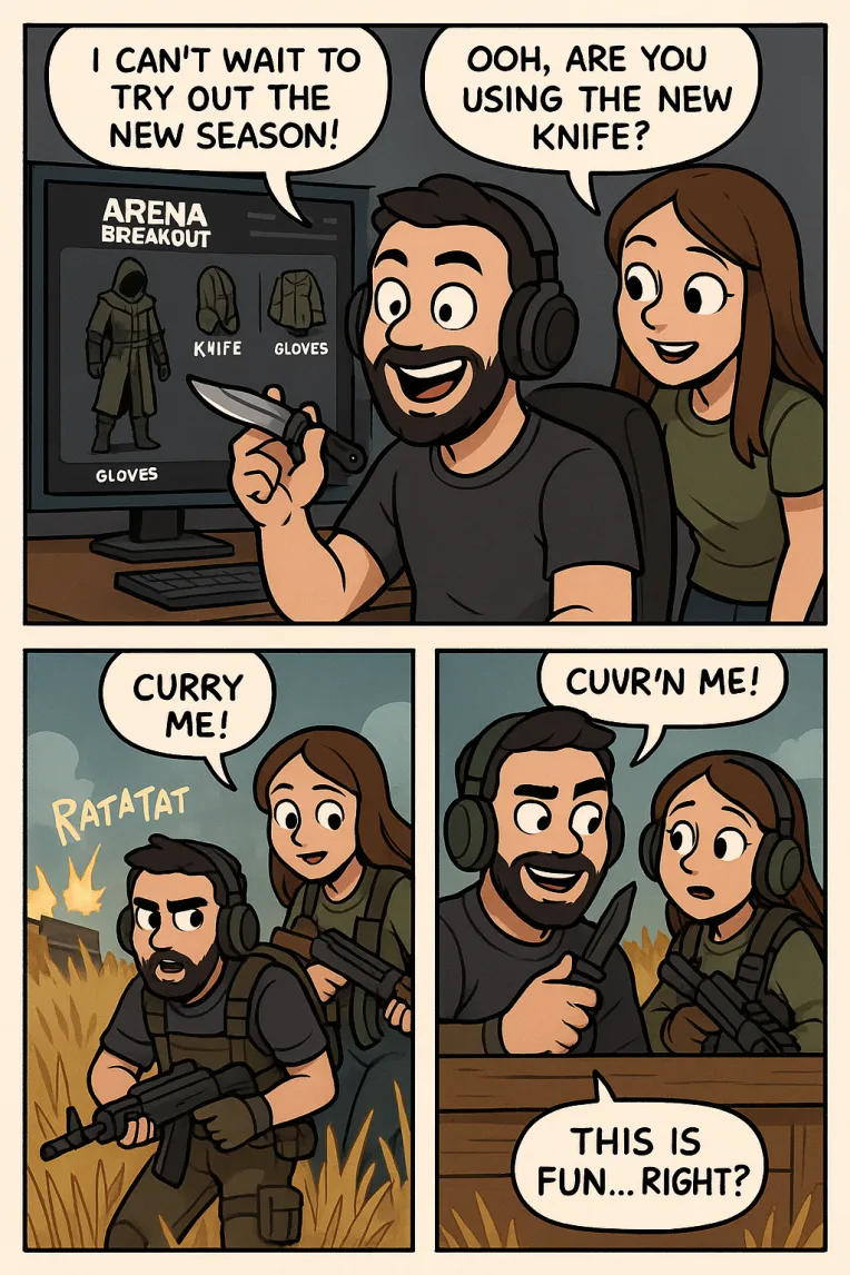 Эдгар играет со своим ножиком